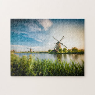 Quebra-cabeça Windmills Holandeses Roterdão, viagem Holland