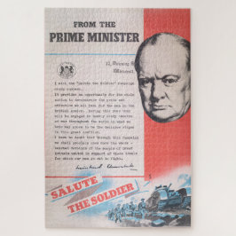 Quebra-cabeça Winston Churchill, reprodução do poster WW2