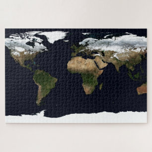 Quebra-cabeça Winter Earth Geographical World Atlas Map