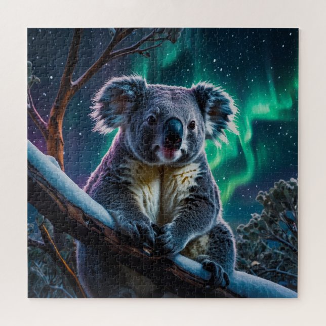 Quebra-cabeça Winter Koala e Southern Lights (Horizontal)