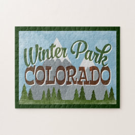 Quebra-cabeça Winter Park Colorado Divertimento Retro Snowy Moun