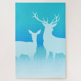 Quebra-cabeça Winter Reindeer Silhouette