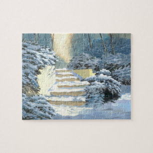Quebra-cabeça Winter Stairs JigserQuebra-cabeça