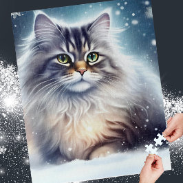 Quebra-cabeça Winter Wonderland Cat