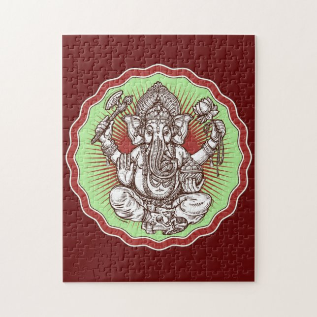 Quebra-cabeça Wisdom Ganapati Índia Elefante Hindu Lord Ganesha (Vertical)