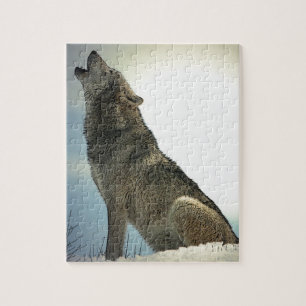 Quebra-cabeça Wolf Howling em neve