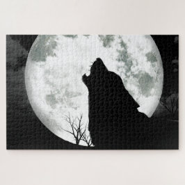 Quebra-cabeça Wolf Howling na lua