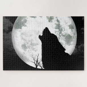Quebra-cabeça Wolf Howling na Lua
