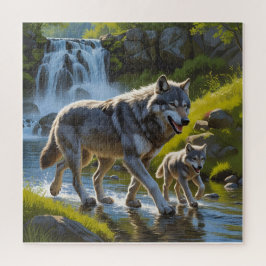 Quebra-cabeça Wolf Mom and Pup