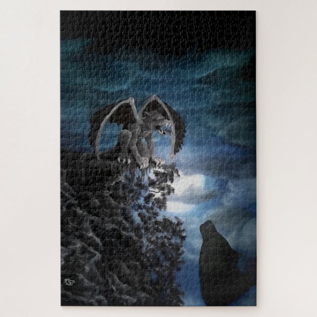 Quebra-cabeça Wolf Moon - Lobo com Golem (Vertical)