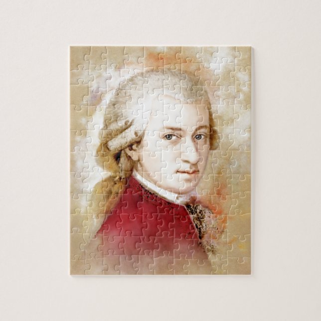 Quebra-cabeça Wolfgang Amadeus Mozart im Aquarell Stil (Vertical)