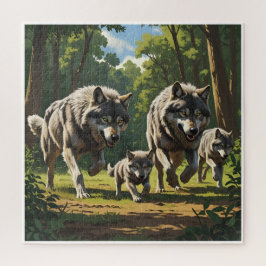 Quebra-cabeça Wolves and Pups - Animal Puzzle