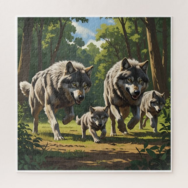Quebra-cabeça Wolves and Pups - Animal Puzzle (Vertical)