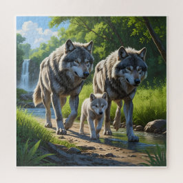Quebra-cabeça Wolves and Pups - Animal Puzzle