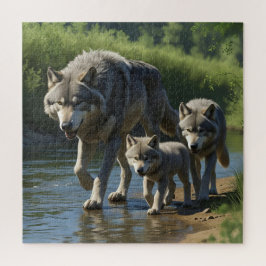 Quebra-cabeça Wolves and Pups - Animal Puzzle