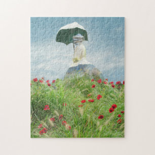 Quebra-cabeça Woman With a Parasol tradition of Claude Monet