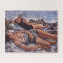 Women Sunbelt on the Beach (por Serebriakova)