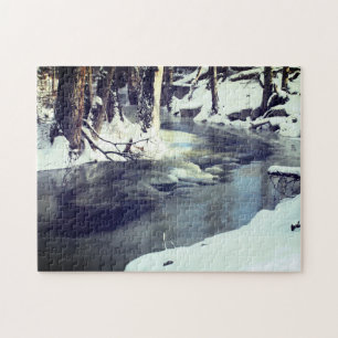 Quebra-cabeça Wonderland Creek Snow Ice Landscape