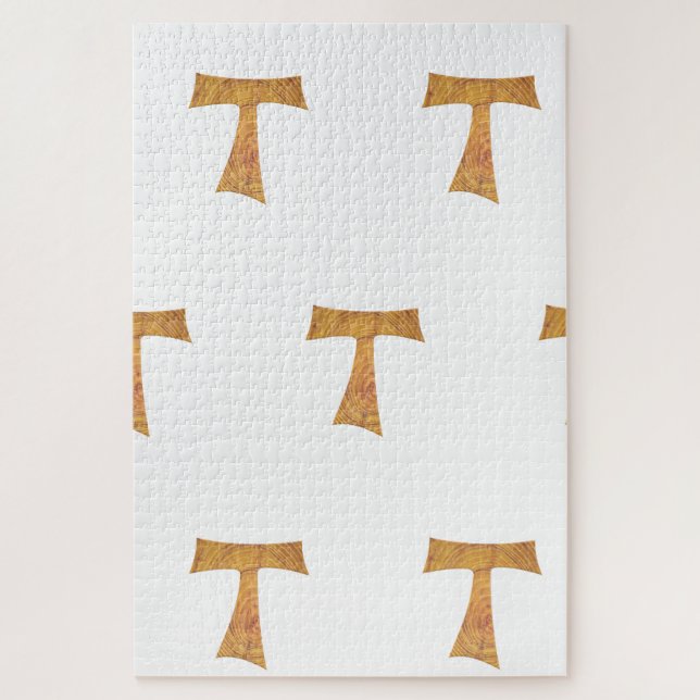 Quebra-cabeça Wooden Look Franciscan Tau Cross (Vertical)