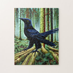 Quebra-cabeça Woodland Rustic Black Raven