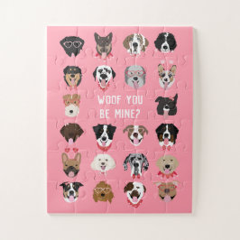 Quebra-cabeça Woof You Be Mine Dog Face Patterno