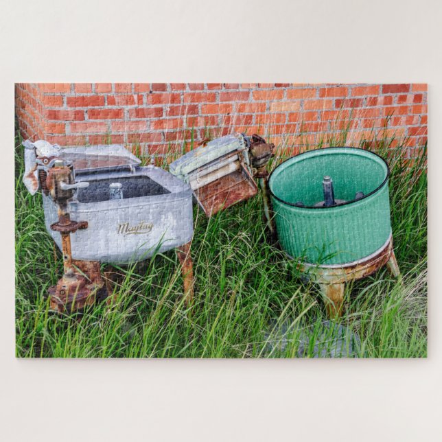 Quebra-cabeça Wringer Washer and Laundry Tub - 1014 partes (Horizontal)