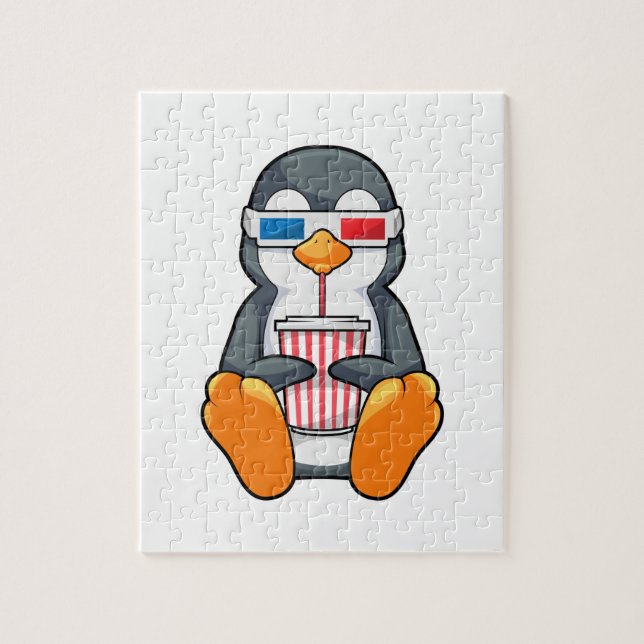 Quebra-cabeça Xícara de Bebendo dos Óculos de cinema pinguins (Vertical)