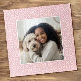 Quebra-cabeça XOXO Abraços e Beijos Foto Personalizada Rosa Past