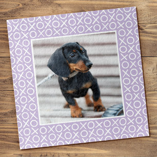 Quebra-cabeça XOXO Pincelada Personalizada Foto de Cachorro Roxo