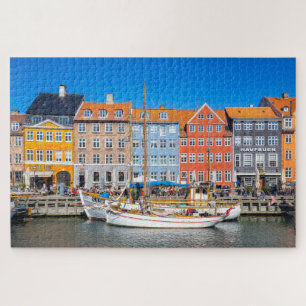 Quebra-cabeça Yachts Ao Longo Da Coloração Nyhavn Waterfront C