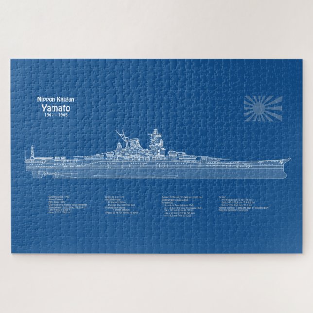 Quebra-cabeça Yamato - Planos de Impressão Blueprint de Entrega  (Horizontal)