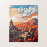 Quebra-cabeça Yerevan ArmenViagem Art Vintage<br><div class="desc">Yerevan retro vetor viagem design. Yerevan,  capital da Armênia,  é marcada pela grande arquitetura soviética.</div>