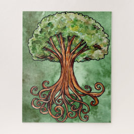 Quebra-cabeça Yggdrasil Árvore Norse Mythology Watercolor