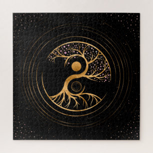 Quebra-cabeça Yin Yang Tree of life - Fluorite e Dourado