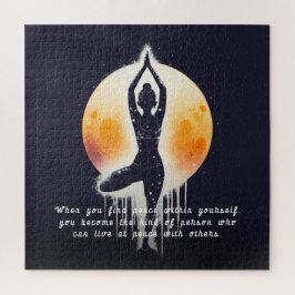 Quebra-cabeça Yoga Meditation Instrutor Tree Pose Full Moon