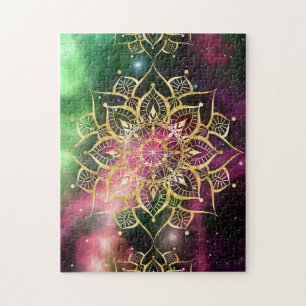Quebra-cabeça Yoga nebula nebula de Mandala Dourada