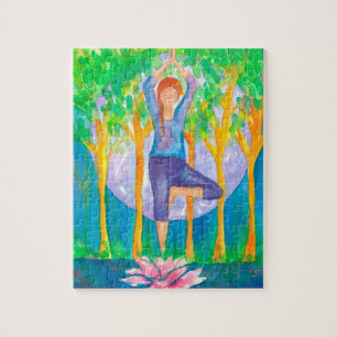 Quebra-cabeça Yoga Pose de Mulher Moon Cheia