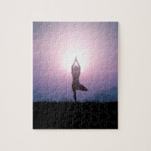 Yoga Tree Pose Vrksasana Black Purple