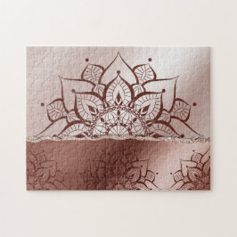 Quebra-cabeça Yoga zen do Mandala Dourado rosa