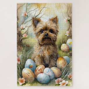 Quebra-cabeça Yorkipoo Cão com Feriado de Ovos de Páscoa