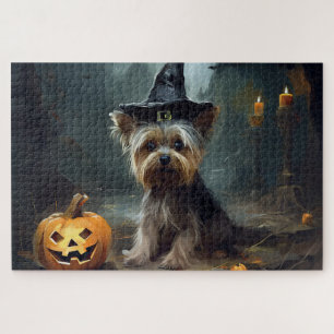 Quebra-cabeça Yorkshire Terrier Abóboras Dia das Bruxas Assustad