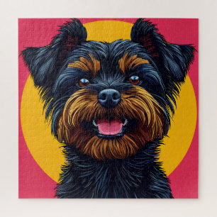 Quebra-cabeça Yorkshire Terrier Contra um Fundo Brilhante