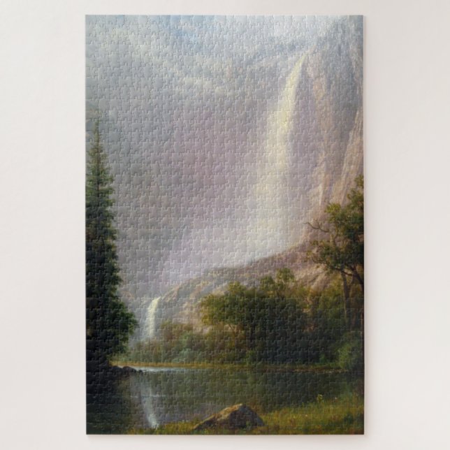 Quebra-cabeça Yosemite Falls, Albert Bierstadt (Vertical)