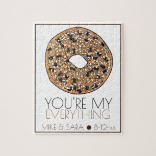 Quebra-cabeça You're My Everything Bagel Foodie Wedding Favor