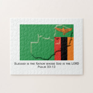 Quebra-cabeça ZÂMBIA Nação Abençoada BANDEIRA DA ZÂMBIA