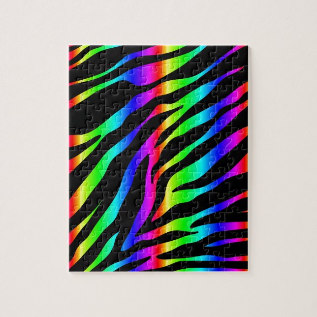 Quebra-cabeça zebra arco-íris (Vertical)
