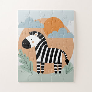 Quebra-cabeça Zebra Caprichosa com Influência Escandinava