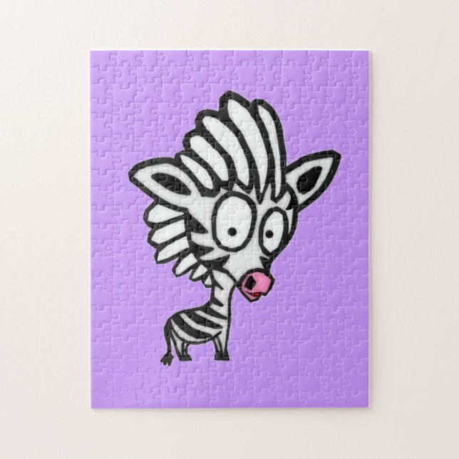 Quebra-cabeça Zebra Cartoon Bonito (Vertical)