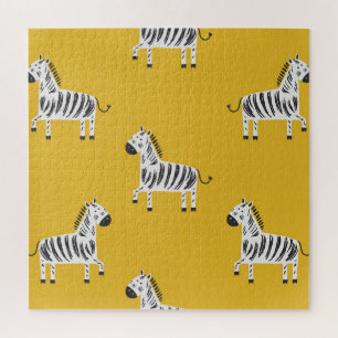 Quebra-cabeça Zebra infantil: Padrão divertido sem costura