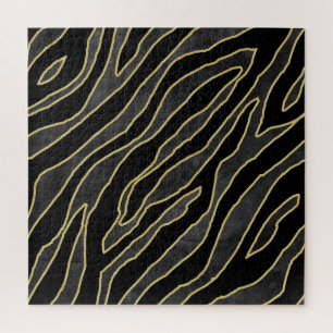 Quebra-cabeça Zebra Stripes: Abstrato Monocromo Sem Costura.